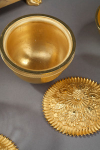 Encrier rococo en bronze doré