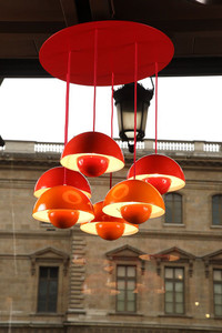 SUSPENSION PANTON ORANGE ET ROUGE