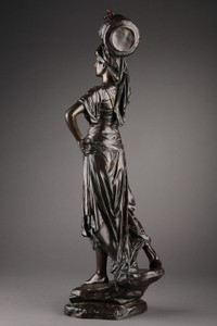 Sculpture en bronze patiné "Vers la source" d'Édouard Drouot  (1859-1945)