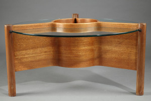 THERMOFORMED WOOD AND GLASS COFFEE TABLE EDITED BY NATHAN