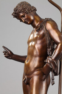 DEUX GRANDS BRONZES MONTES EN LAMPE "JASON" ET "APOLLON" PAR CHIURAZZI NAPLES