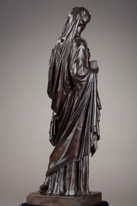 SCULPTURE EN BRONZE "PANDORE" D'EUGENE ANTOINE AIZELIN ET FERDINAND BARBEDIENNE