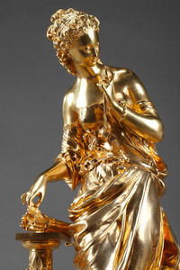 SCULPTURE BRONZE DORE "VENUS AVEC LES FLECHES DE L'AMOUR" DE MATHURIN MOREAU