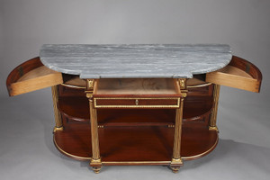 LOUIS XVI STYLE HALF-MOON CONSOLES SIGNED ANDRIEUX PARIS