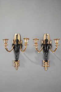 RESTORATION SCONCES WITH EPHEBES