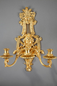 Pair of gilded Regency sconces