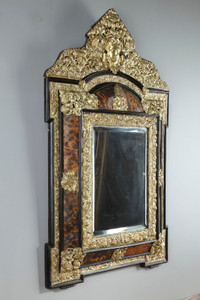 Miroir Louis XIV en écaille et laiton