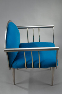 Blue design armchairs