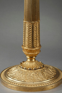 Flambeaux Charles X en bronze doré