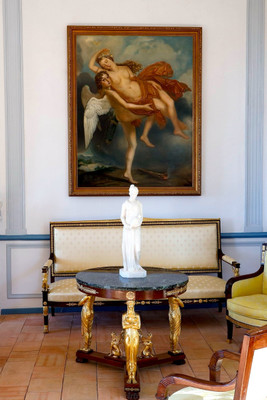 Very large painting by Psyche and the love of the French school neo-classic