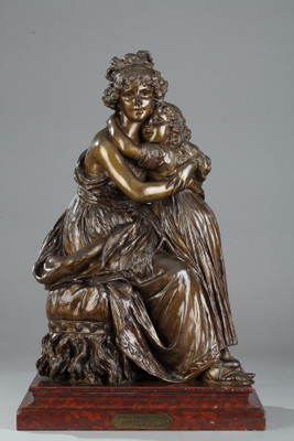 BRONZE SUBJECT AFTER THE SELF-PORTRAIT OF MADAME VIGEE-LEBRUN WITH HER DAUGHTER, JULIE