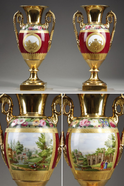 Пара фарфоровых ваз