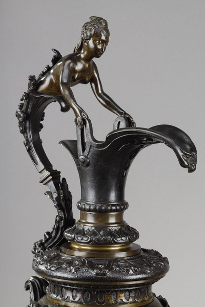 decorative vase in patinated bronze