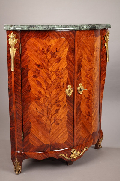 Inlaid wooden corner cabinet, 18th century