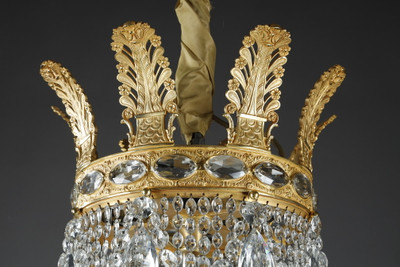 Luxurious ambiance with a gilded bronze chandelier