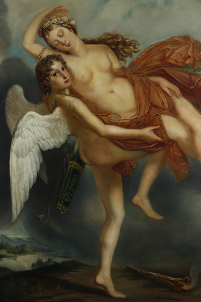 Very large painting of Psyche and Love, French Neoclassical School