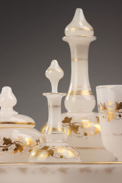 Napoleon III white opaline water service