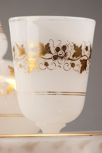 Napoleon III white opaline water service