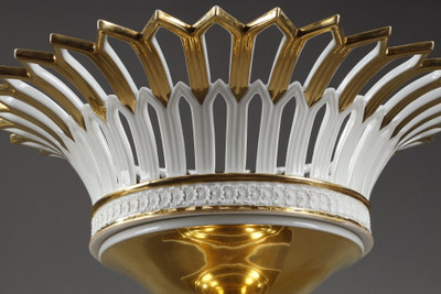 White and gold porcelain baskets