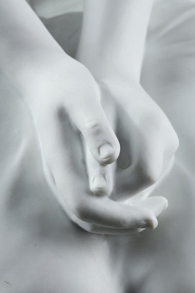 GRAND BISCUIT, "BAIGNEUSE AUX HIRONDELLES" DE AUGUSTE JOSEPH PEIFFER  (1832 CA. 1886)