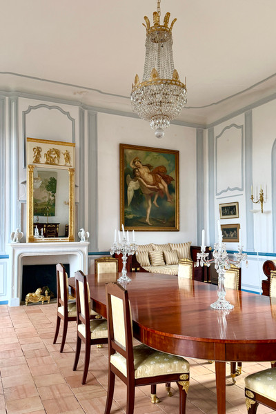 Обеденный стол из красного дерева с 5 дополнительными секциями