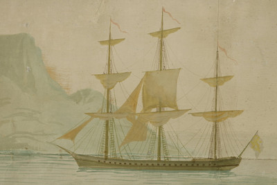 PANORAMA-TAPETENBILD, EXOTISCHE SZENE IM ZUBER-STIL