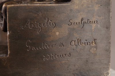 Бронзовая скульптура Сюзанны работы Эжена Антуана Изелена (1821-1902)