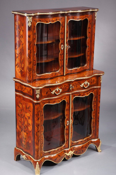Louis XV Showcase in Marquetry
