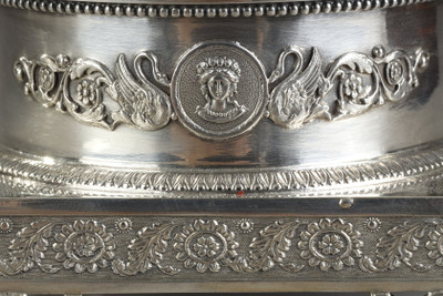 Сахарница или варенье из хрусталя, серебра и позолоченного серебра