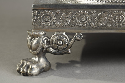 JAM DISH OR SUGAR BOWL IN CRYSTAL, SILVER AND VERMEIL