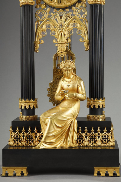 NEO-GOTHIC STYLE CATHEDRAL CLOCK, LOUIS-PHILIPPE PERIOD