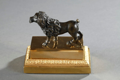 Bronze Lion Dog Inkwell