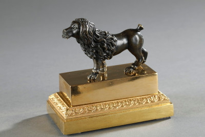 Bronze Lion Dog Inkwell