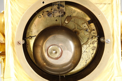 PENDULE EMPIRE, LA LEÇON D'ASTRONOMIE, DÉBUT XIXE