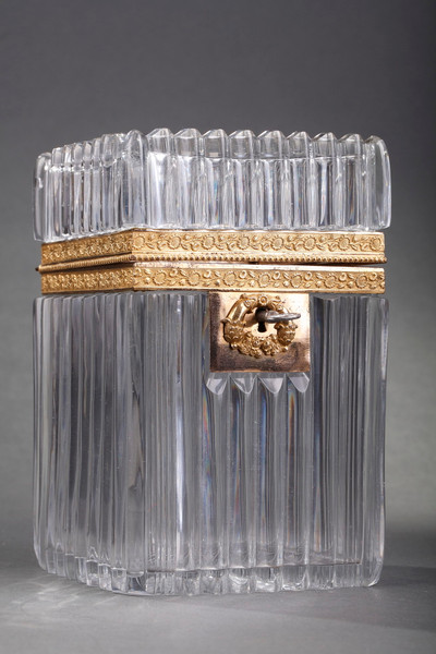 CHARLES X CRYSTAL AND GILDED BRONZE BOX