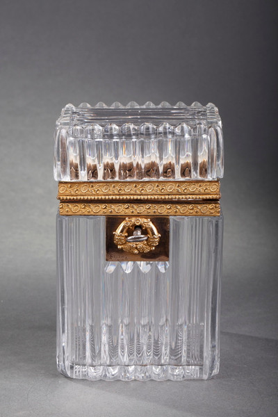 CHARLES X CRYSTAL AND GILDED BRONZE BOX
