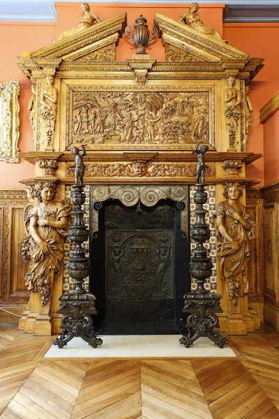 PAIR OF LANDIERS' ANDIRONS IN THE RENAISSANCE STYLE