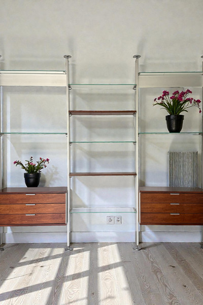 Etagère modulaire design pouvant faire office de séparateur de pièce, années 70