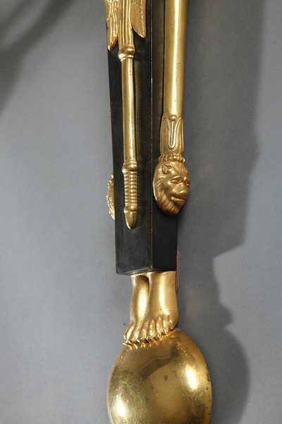 PAIR OF EMPIRE PERIOD BRONZE WALL SCONCES