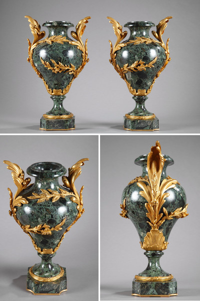 PAIRE DE VASE EN MARBRE ET BRONZE, NAPOLÉON III