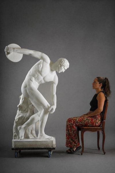 Statue ancienne représentant le Discobole, daprès luvre de Myron
