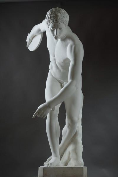 Sculpture classique du Discobole réalisée en plâtre