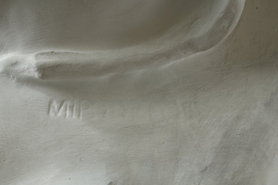 IMPORTANTE SCULPTURE EN PLÂTRE DU DISCOBOLE D'APRÈS MYRON, RÉALISÉE PAR LES ATELIERS DE MOULAGE DU LOUVRE