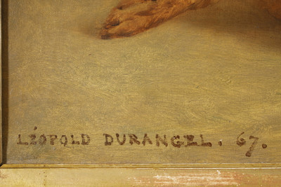 PAIRE DE TABLEAUX DE LÉOPOLD DURANGEL, SCÈNE DE CHASSE