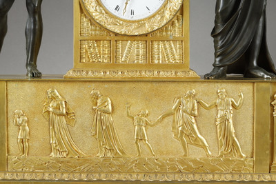 Empire clock with two mythological figures