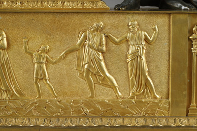 LARGE MANTEL CLOCK SOCRATES DRINKING HENWOOD