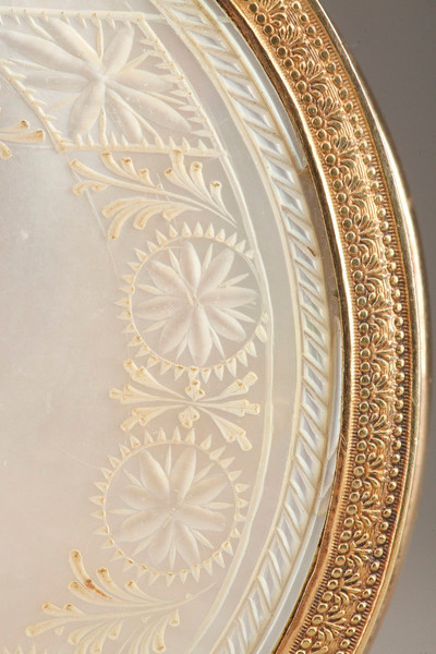 SMALL ANTIQUE PURSE IN MOTHER-OF-PEARL, ENAMEL, VERMEIL AND TURQUOISE, 19TH CENTURY