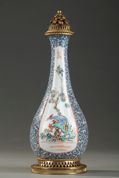 ANTIQUE PERFUME BOTTLE: OPIUM VIAL IN PORCELAIN AND ENAMEL, MANUFACTURE SAMSON