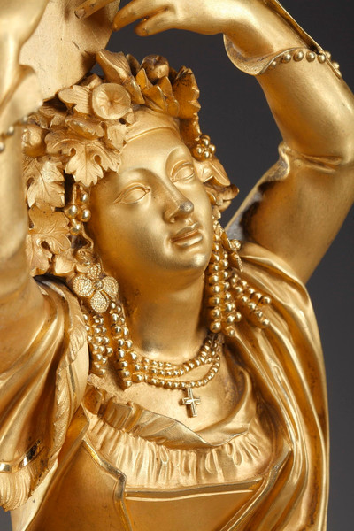 PENDULE HORLOGE "ESMERALDA" OU "LA DANSEUSE AU TAMBOURIN"