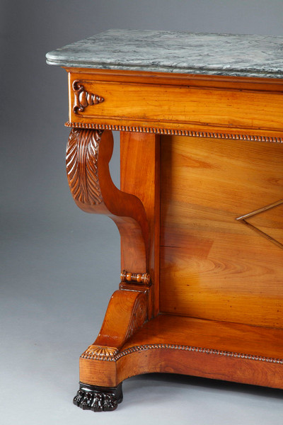 LARGE CONSOLE EN MERISIER, XIXÈME SIÈCLE